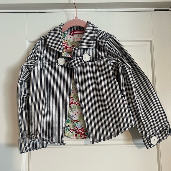 Hanna Andersson Dress Railroad Stripe Jacket Floral 5T Mini Boden janie and jack - Picture 1 of 4